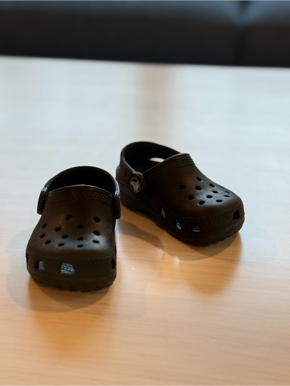 CROCS Kids Black Classic Clog with Heel Strap